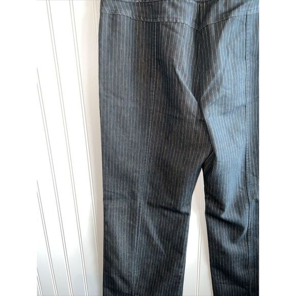 Bently A. Wide Leg Jeans Women’s 12 Blue Split Back Hem Stripped Classic Y2K - Picture 10 of 11